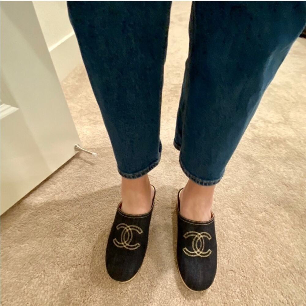 CHANEL Denim Clogs Miles size 35 5 - Picture 5 of 9